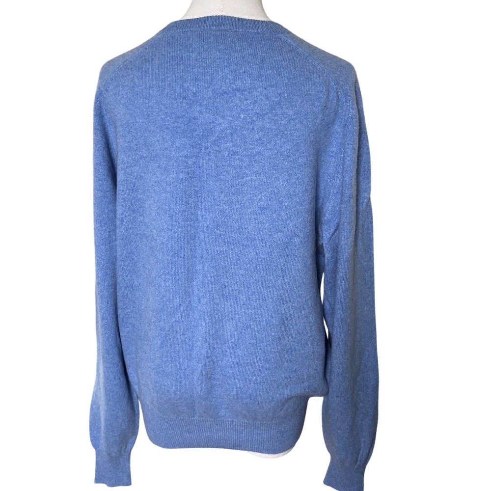 Luxury‎ Cashmere V Neck Sweater Blue Daniel Cremieux Men's L - Picture 3 of 8